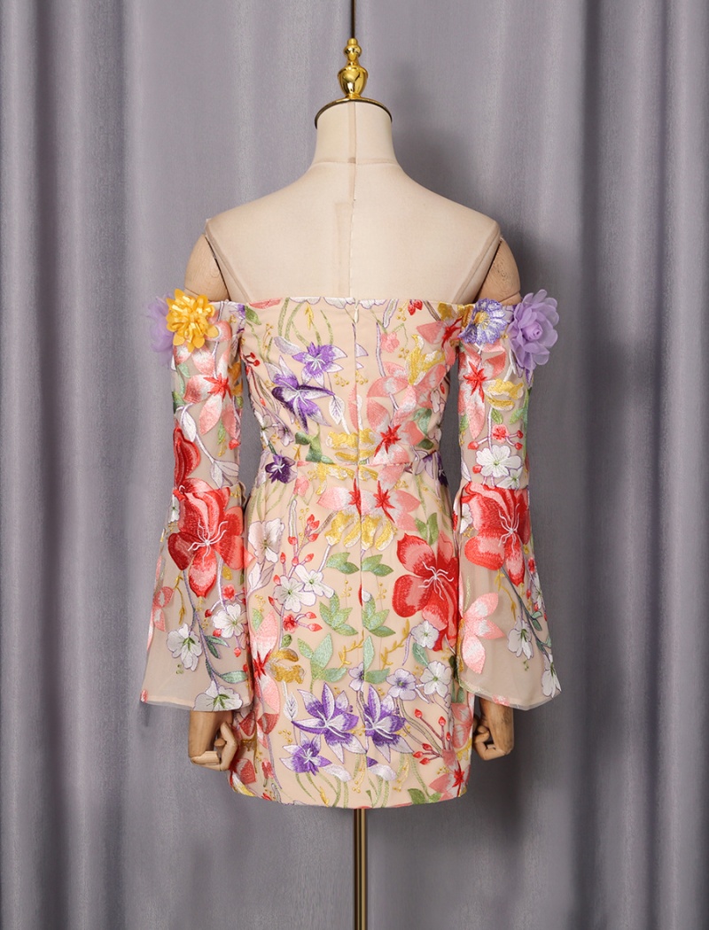 Autumn formal dress horizontal collar dress
