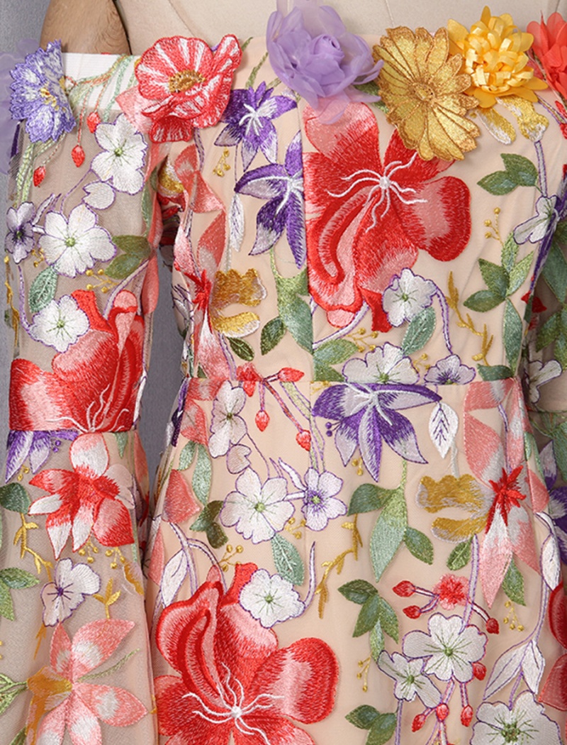 Autumn formal dress horizontal collar dress