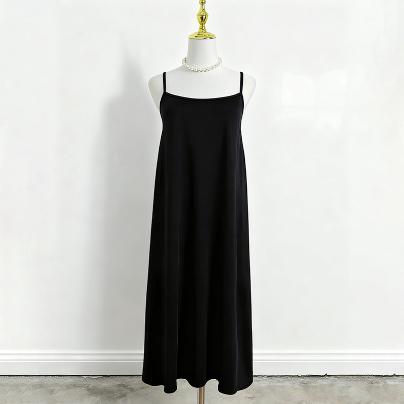 Retro pinched waist long dress autumn dress for women