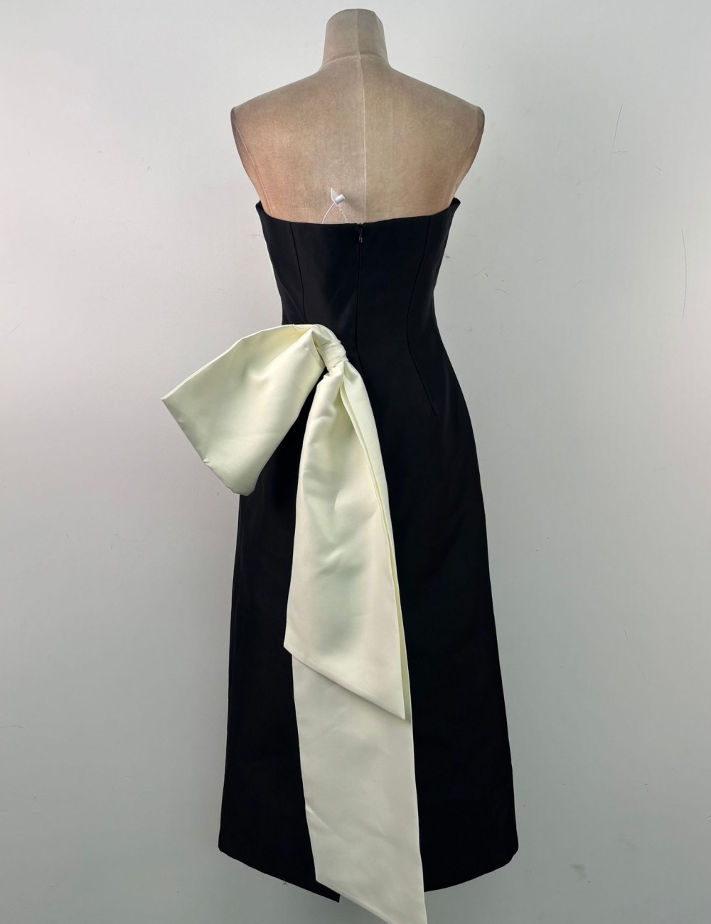 Mixed colors temperament dress pinched waist formal dress