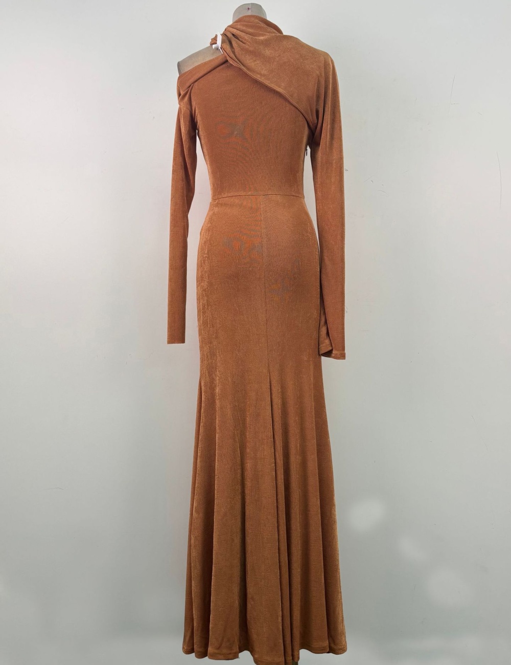 Fold elasticity dress niche temperament long dress