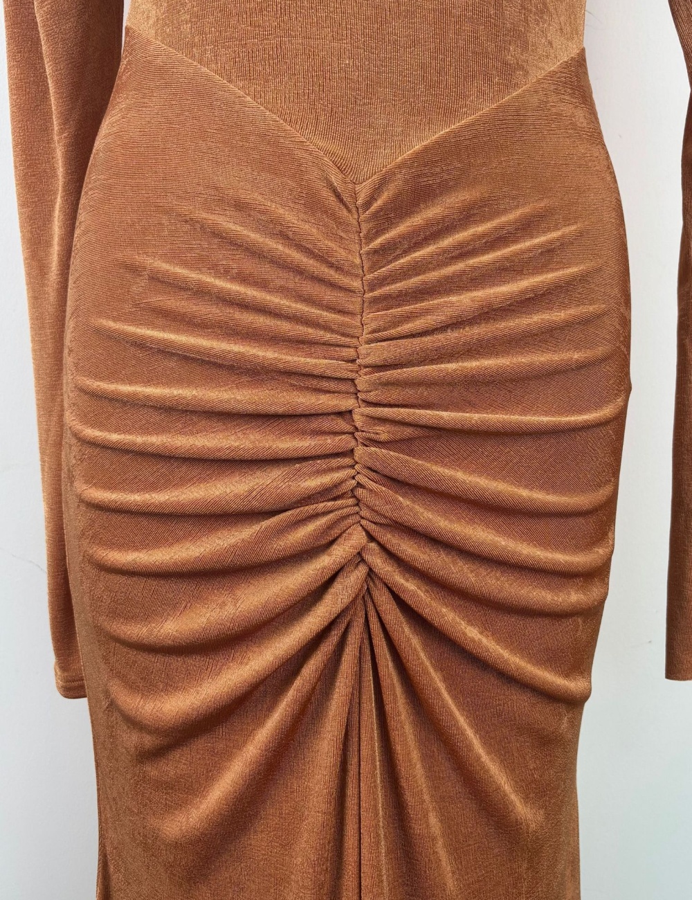 Fold elasticity dress niche temperament long dress