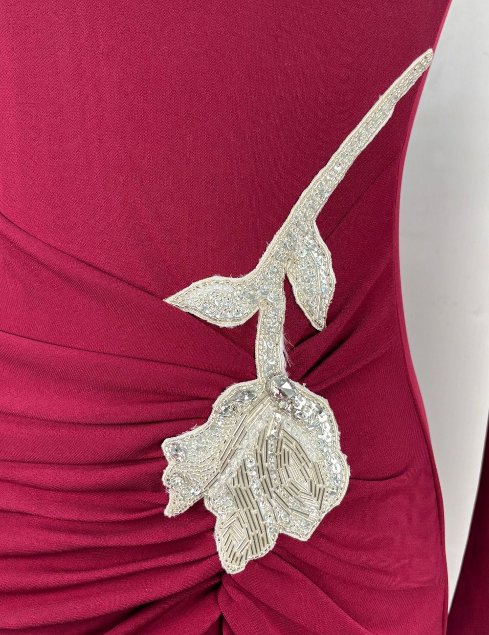 Temperament fold slim dress niche flowers long dress