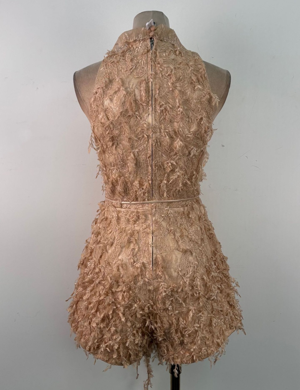 V-neck niche lace shorts slim temperament sleeveless jumpsuit