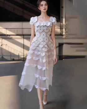 Stereoscopic temperament long dress chiffon dress