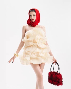 Wrapped chest T-back thick and disorderly dress