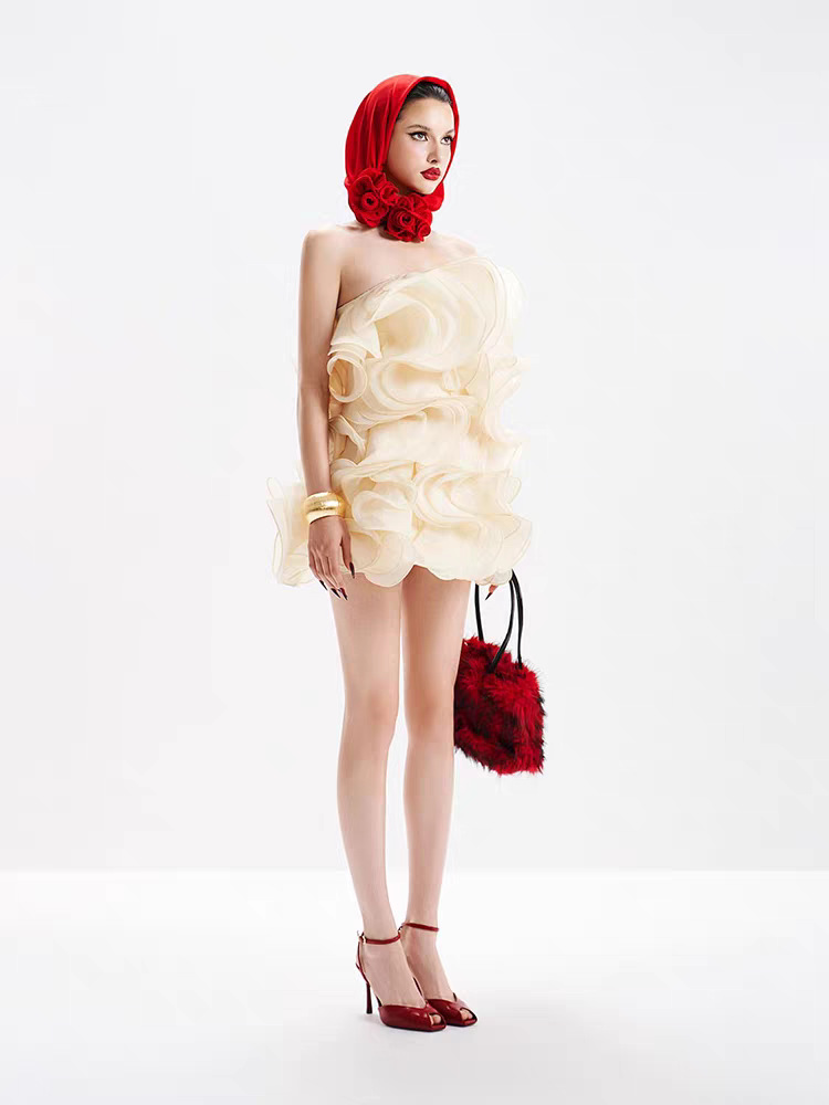 Wrapped chest T-back thick and disorderly dress