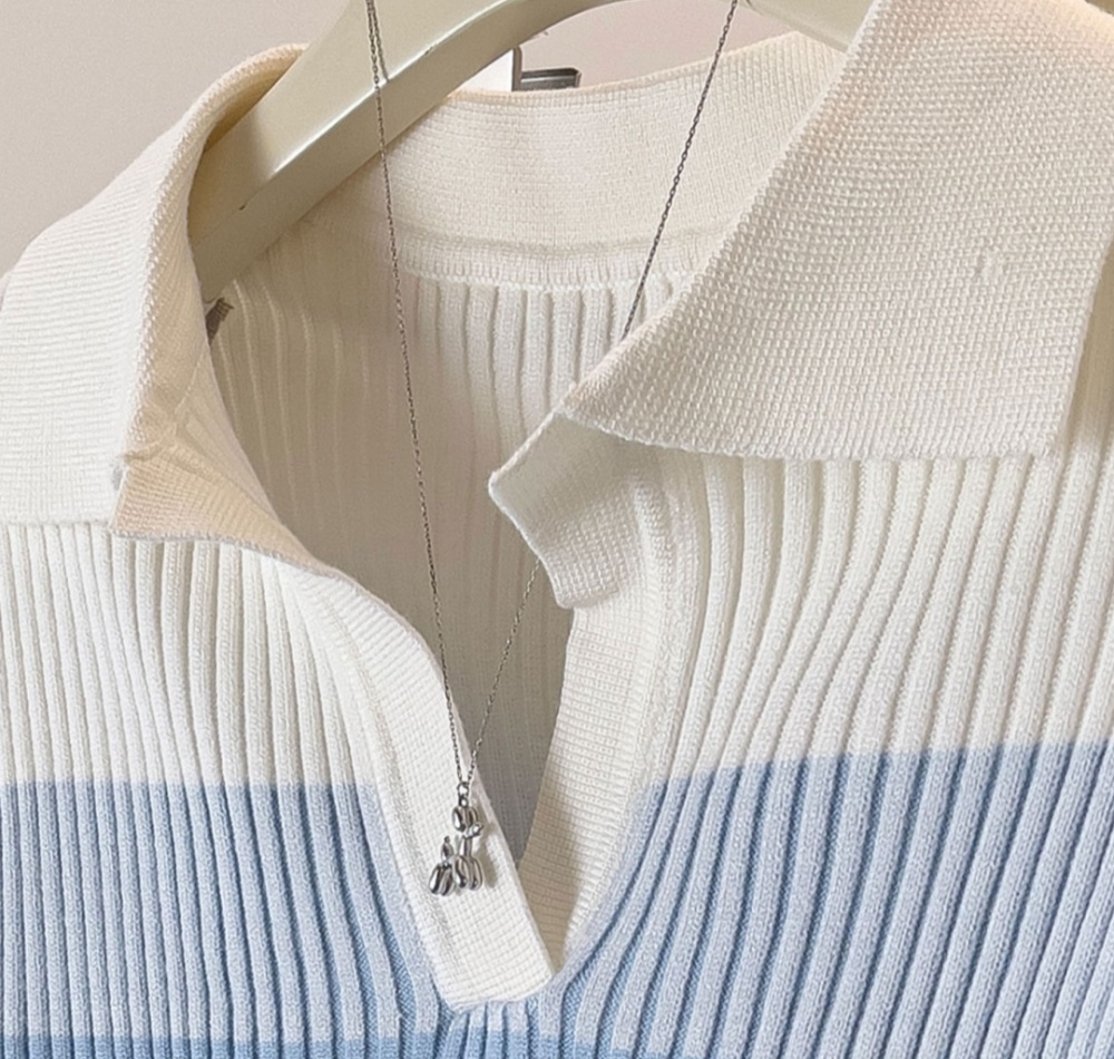 Temperament slim bottoming shirt stripe sweater