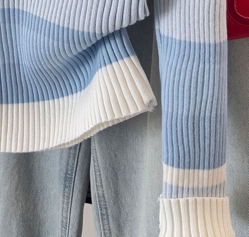 Temperament slim bottoming shirt stripe sweater