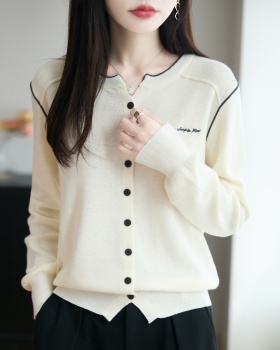 Mixed colors loose tops embroidery slim coat for women