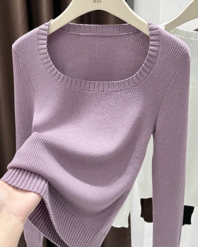 Inside the ride knitted bottoming shirt slim tops for women