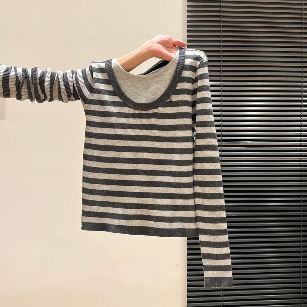 Splice bottoming shirt autumn and winter tops for women
