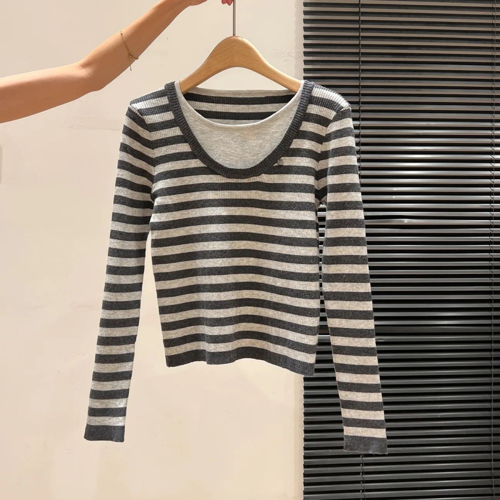 Splice bottoming shirt autumn and winter tops for women