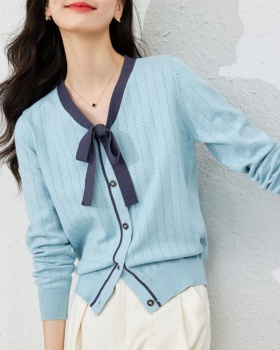Knitted slim cardigan temperament sweater for women