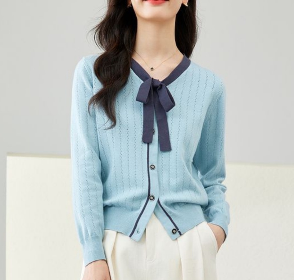 Knitted slim cardigan temperament sweater for women