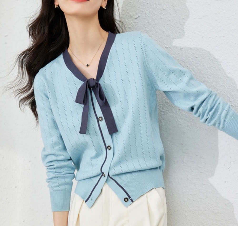 Knitted slim cardigan temperament sweater for women