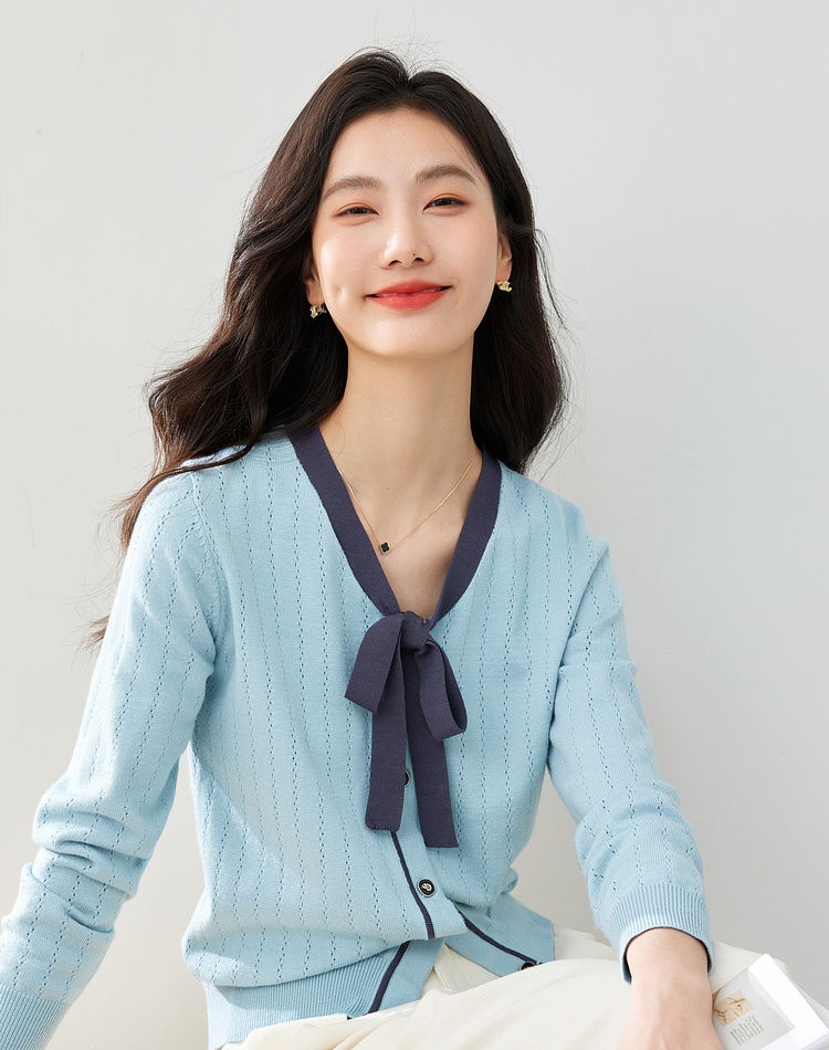 Knitted slim cardigan temperament sweater for women