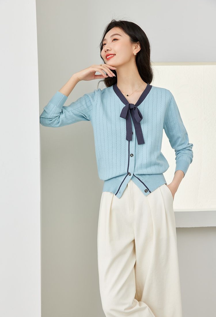 Knitted slim cardigan temperament sweater for women