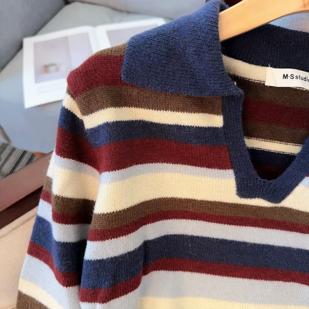 Show young large yard sweater stripe tops for women