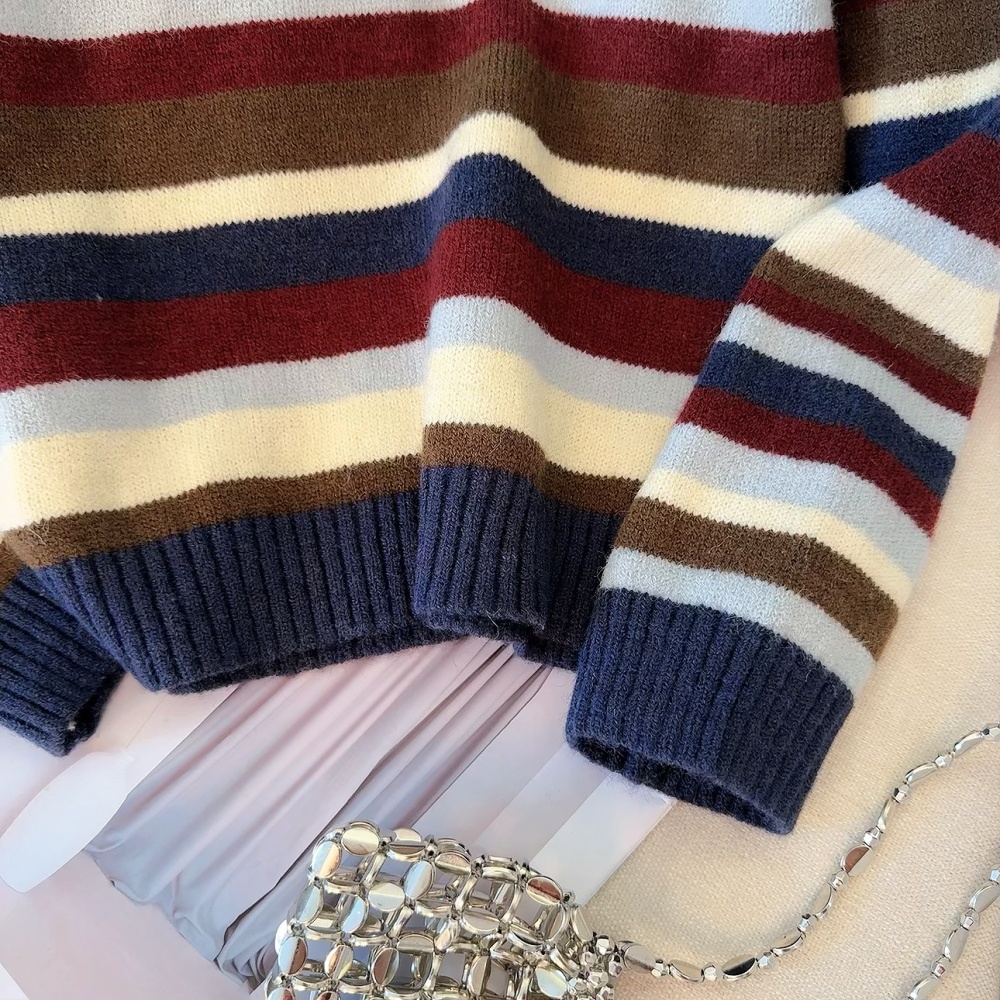 Show young large yard sweater stripe tops for women