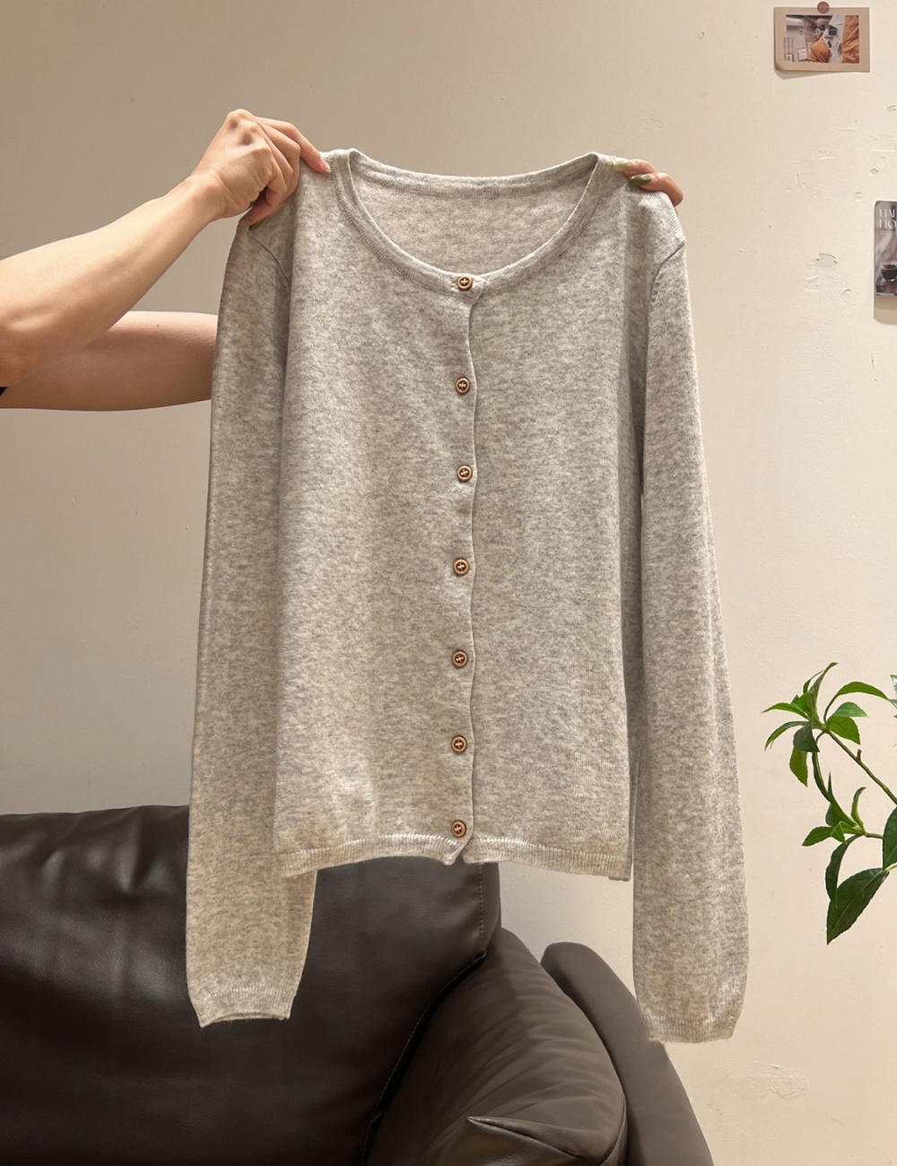 Retro autumn and winter stripe tops small round neck sweater