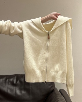 Lazy long sleeve knitted coat autumn and winter zip tops