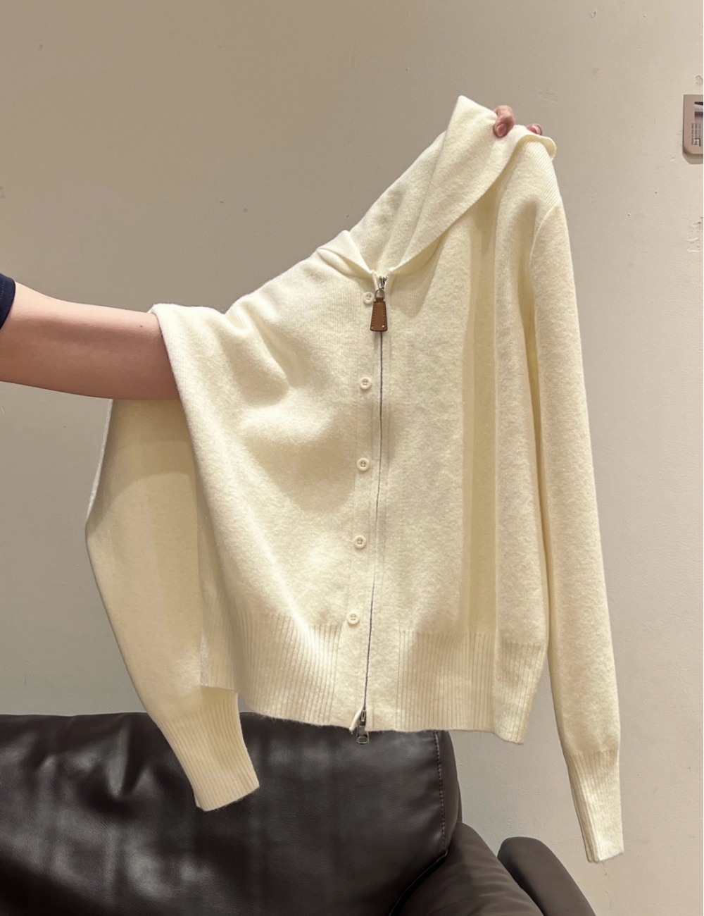 Lazy long sleeve knitted coat autumn and winter zip tops