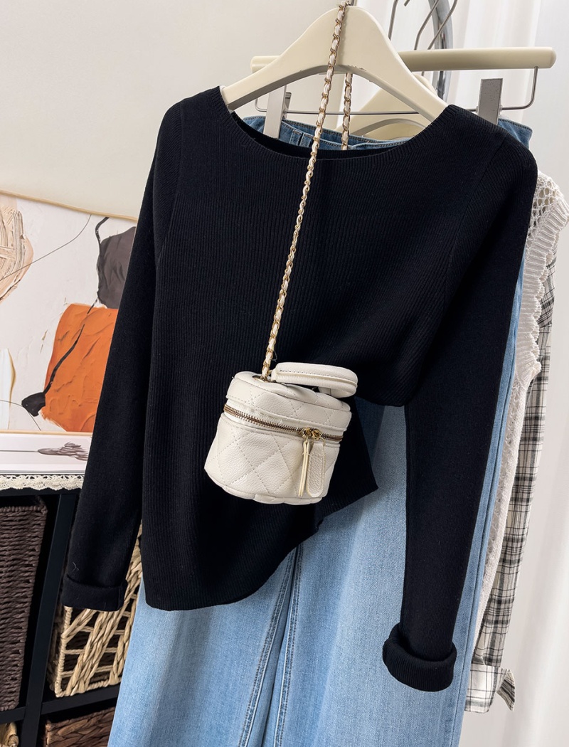 Inside the ride autumn and winter knitted sweater niche slim tops
