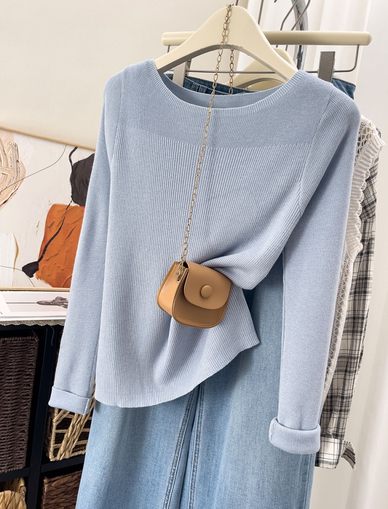 Inside the ride autumn and winter knitted sweater niche slim tops