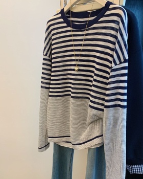 Round neck pullover tops slim sweater for women