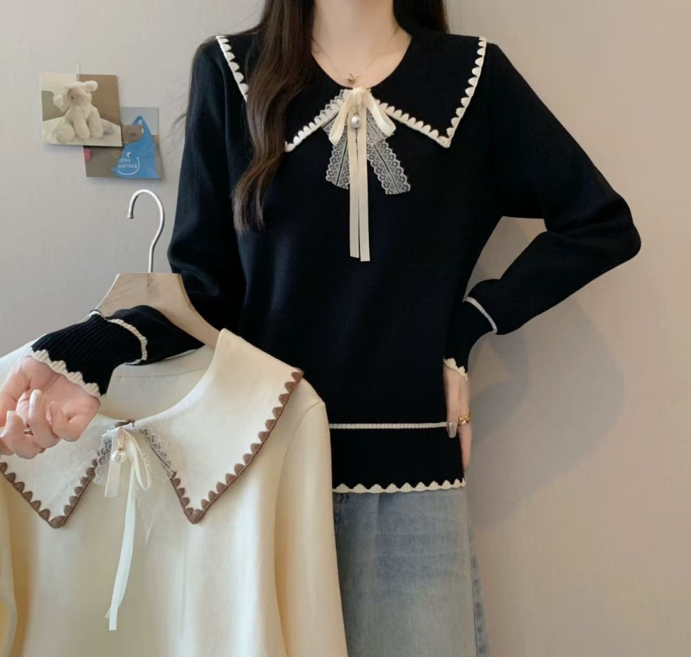 All-match France style tops slim sweater for women