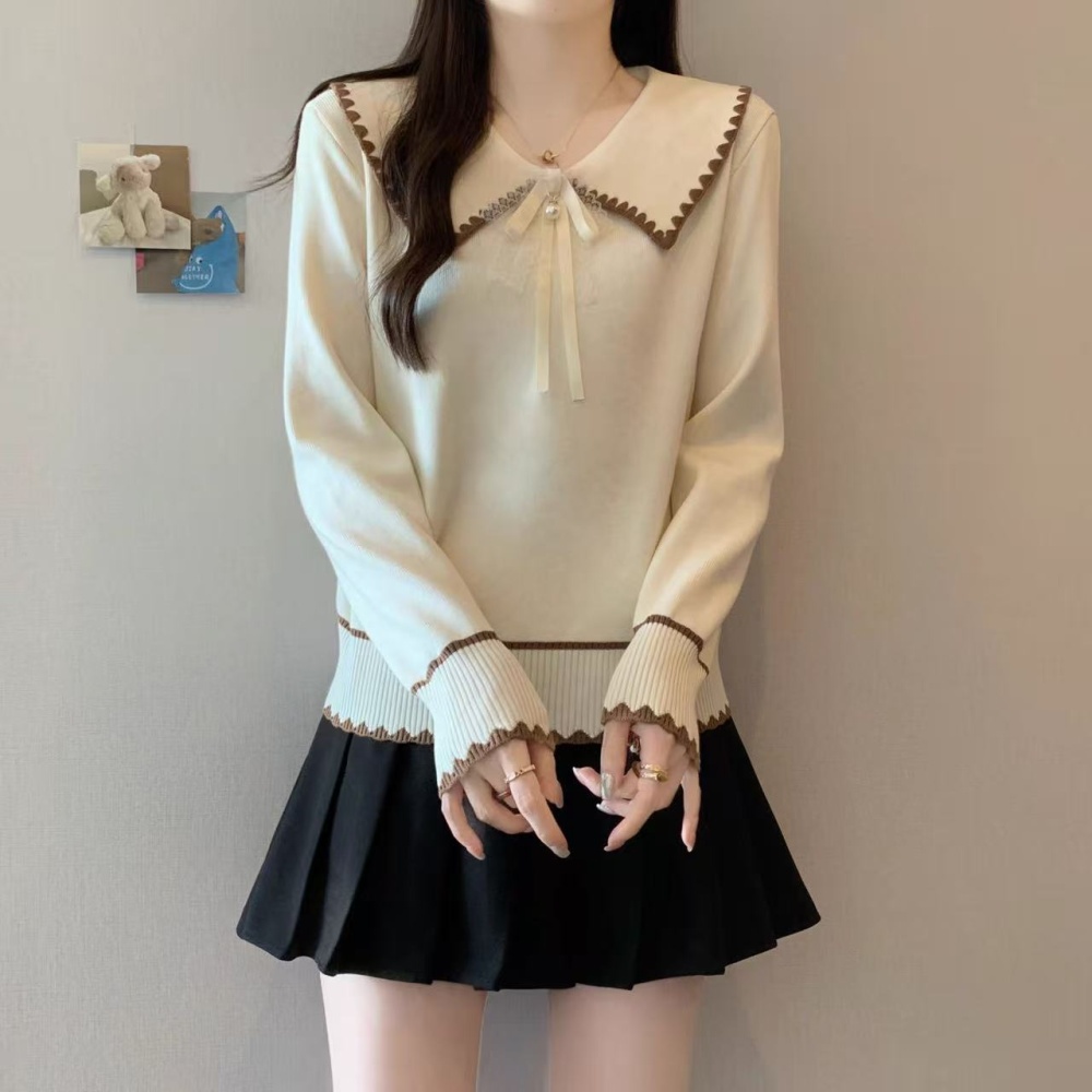 All-match France style tops slim sweater for women