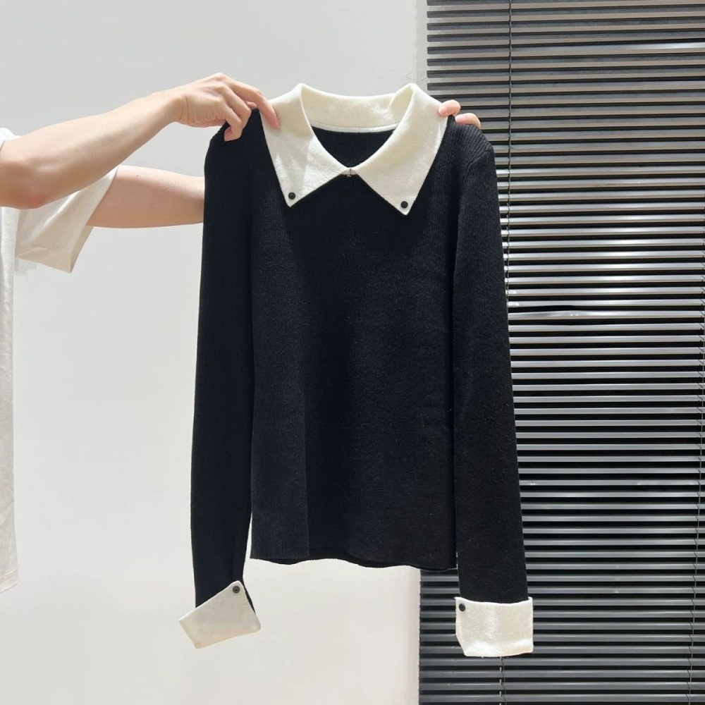 Slim sweater bottoming tops for women