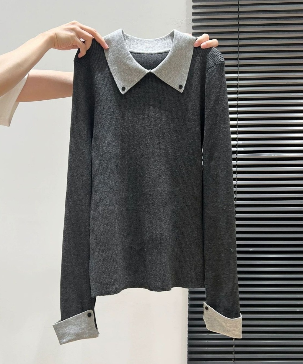Slim sweater bottoming tops for women