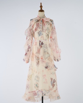 Asymmetry elegant style tops autumn skirt a set