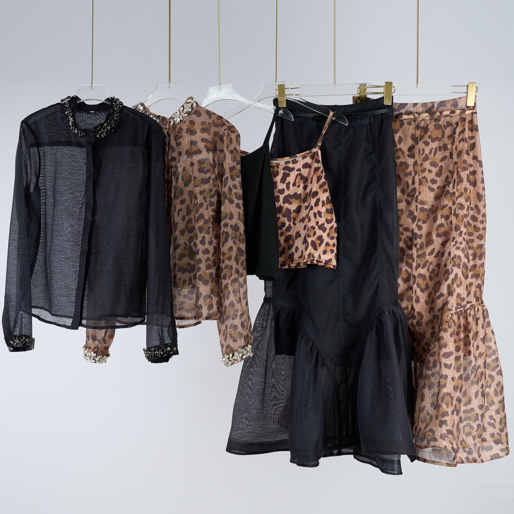 Cstand collar skirt autumn and winter shirt a set