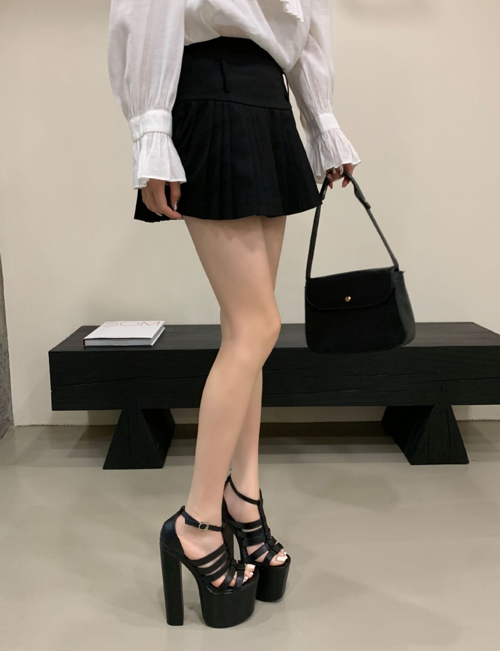 European style thick high-heeled shoes stage sandals for women