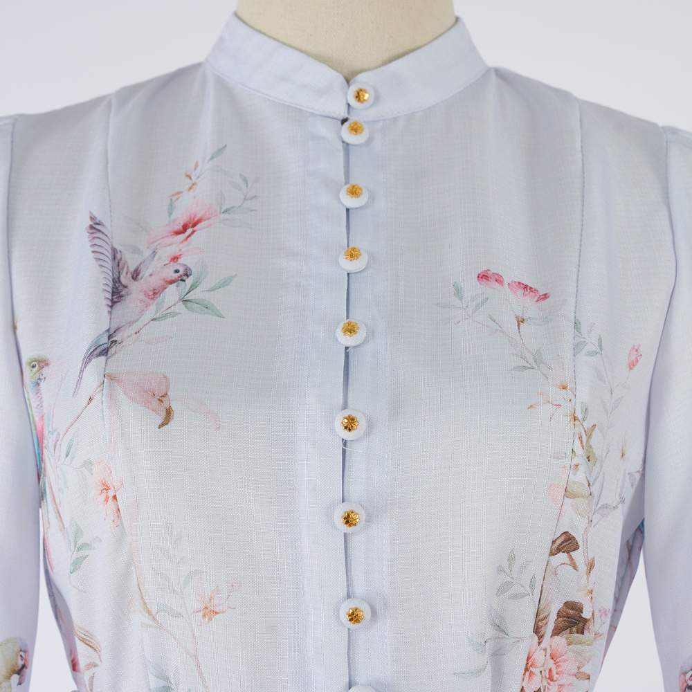Long sleeve short autumn shirt colors pinched waist dress
