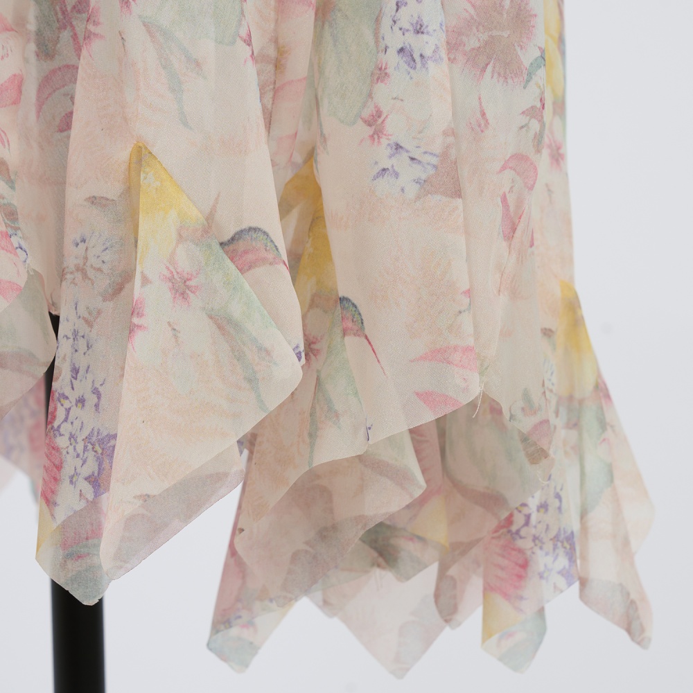 Temperament printing elegant breasted beautiful dress