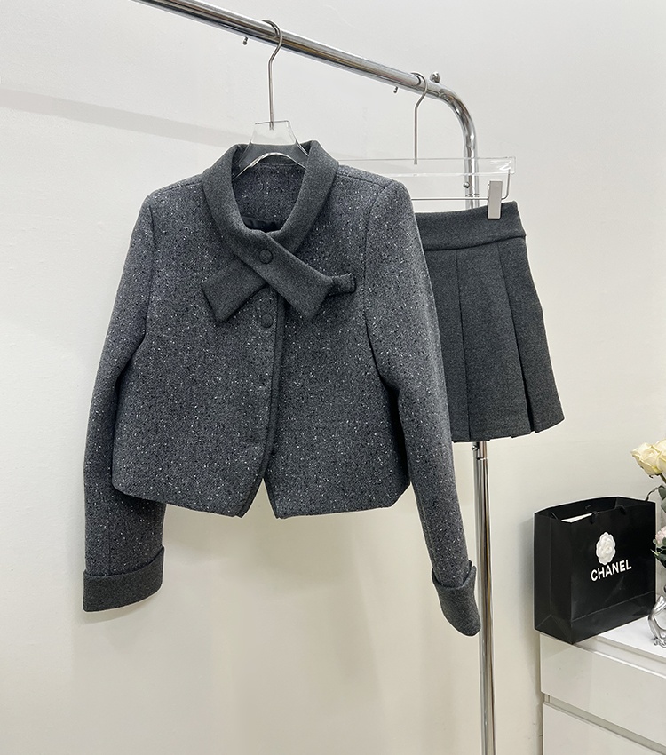 Clip cotton skirt European style coat 2pcs set