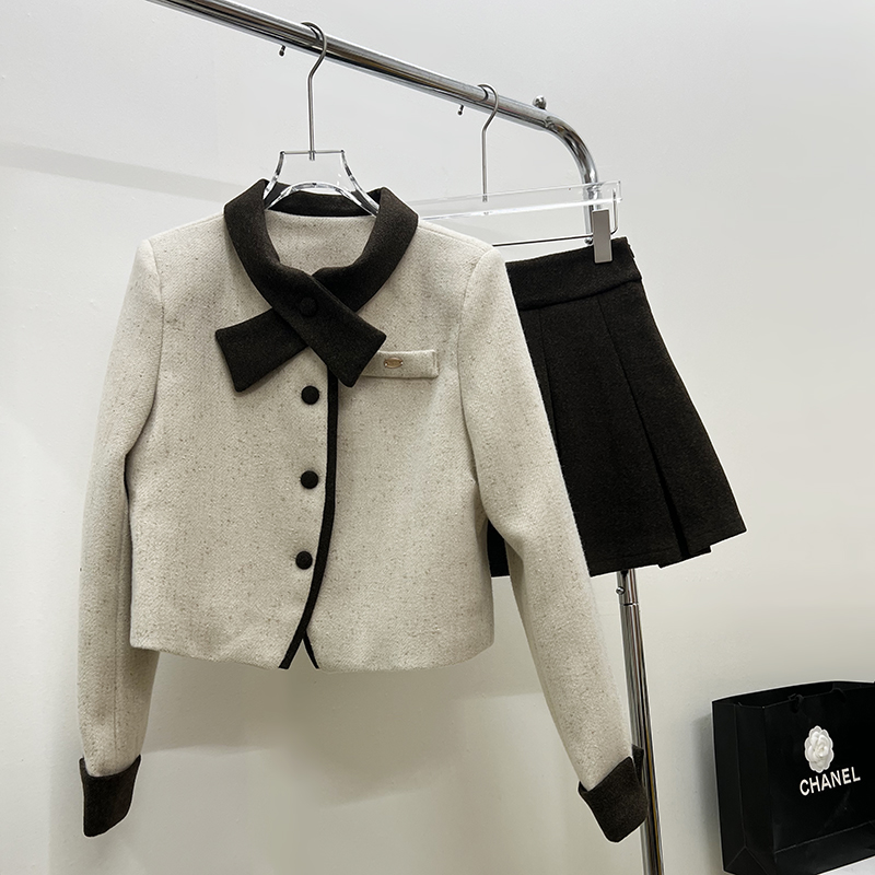 Clip cotton skirt European style coat 2pcs set