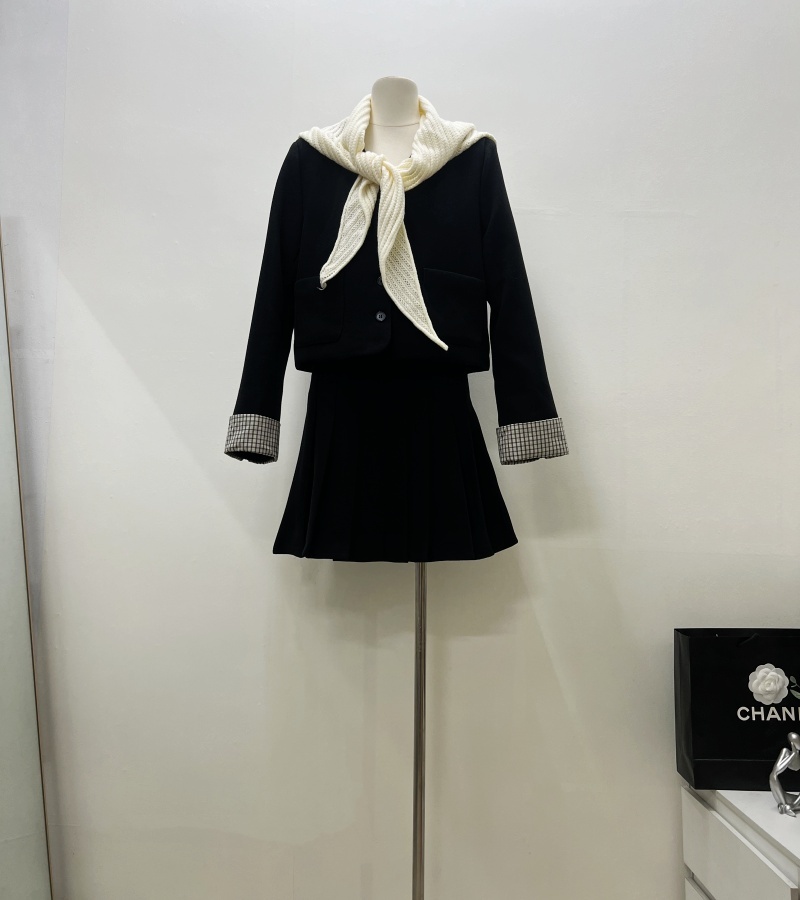 Korean style short skirt clip cotton shawl 3pcs set