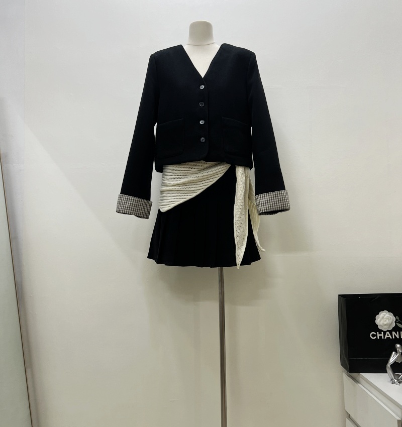 Korean style short skirt clip cotton shawl 3pcs set