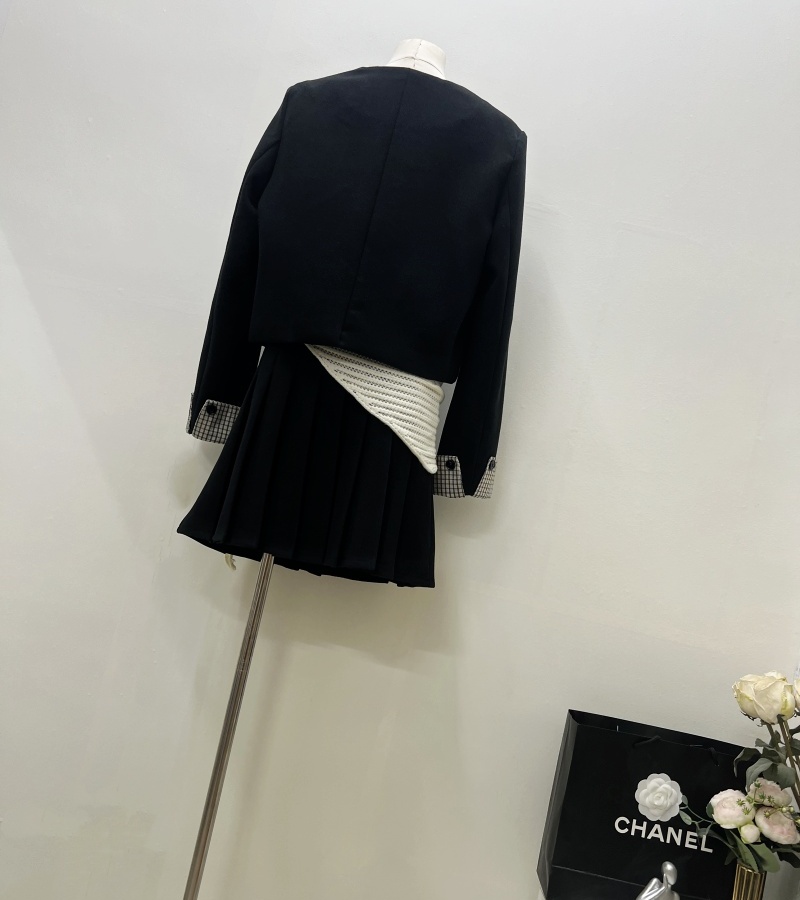 Korean style short skirt clip cotton shawl 3pcs set