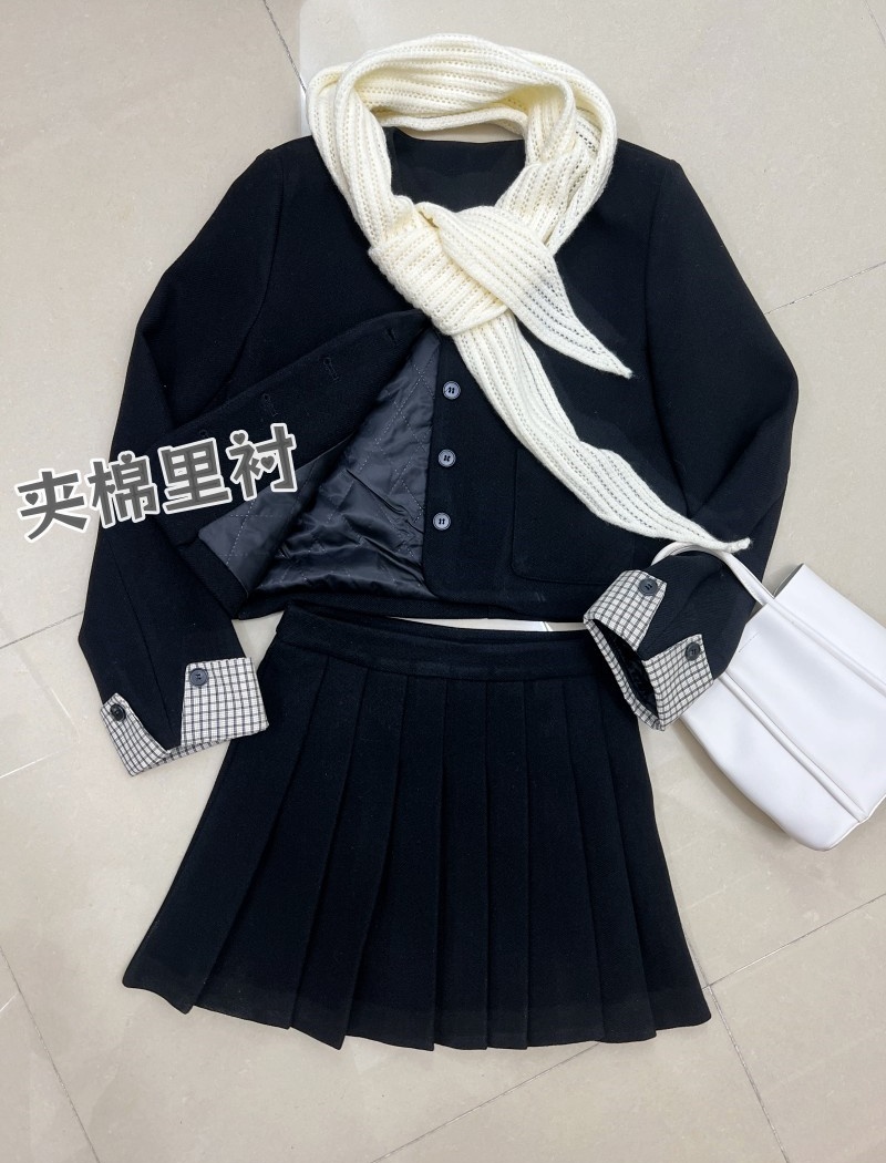 Korean style short skirt clip cotton shawl 3pcs set