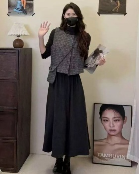 British style Korean style dress small spiral vest 3pcs set