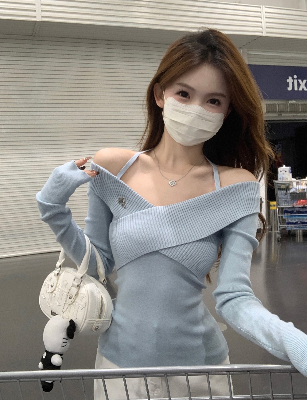 Bottoming tops V-neck sweater for women