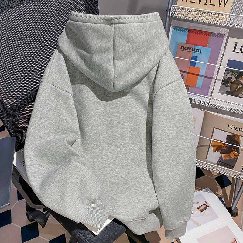 Thick thermal hoodie plus velvet tops for women