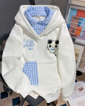Hooded large yard tops loose T-shirt for women