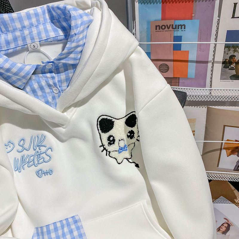 Hooded large yard tops loose T-shirt for women